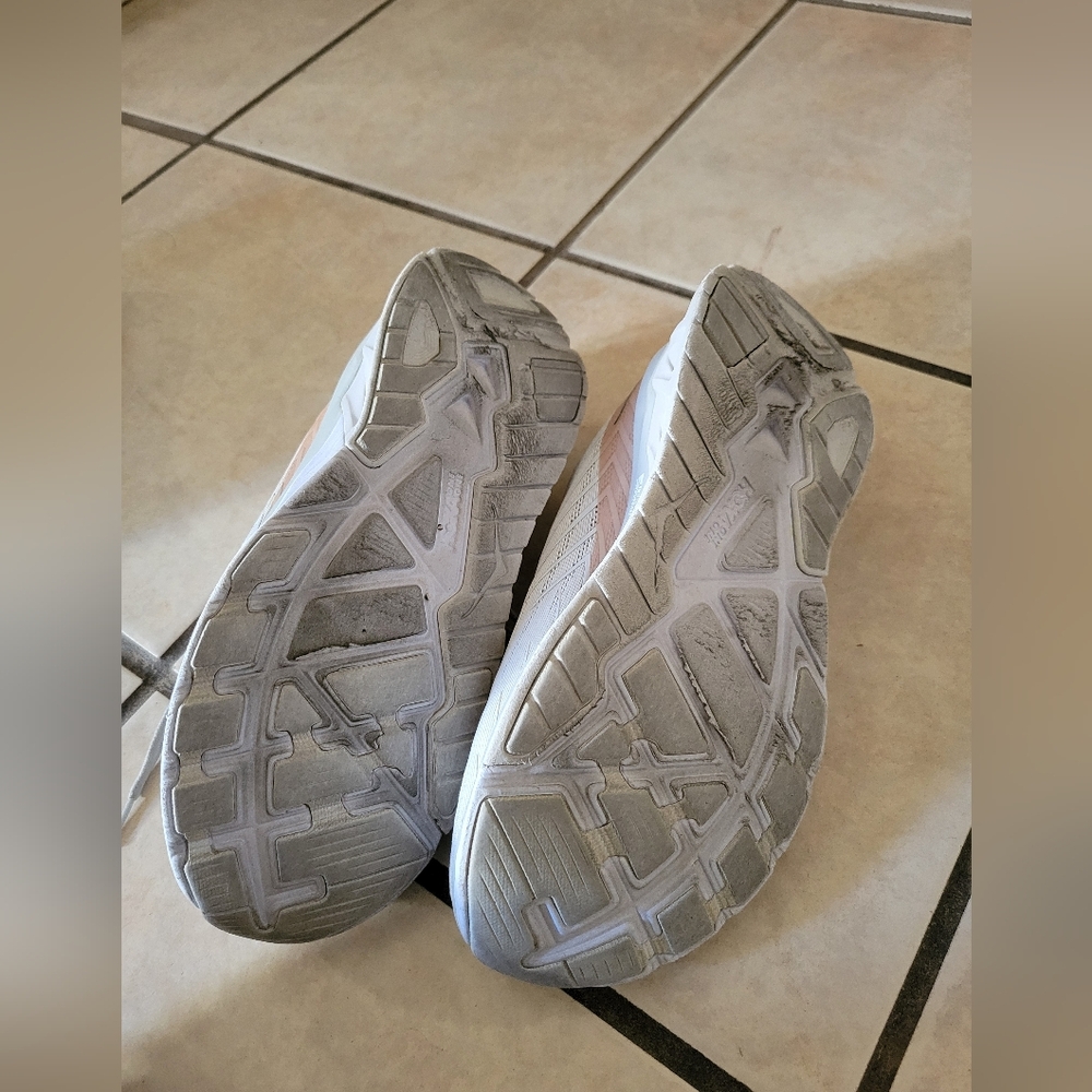 Hoka Light Gray and White Athletic Shoes - Picture 8 of 9